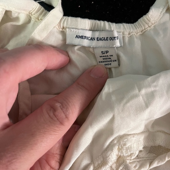 American Eagle Outfitters Cream Dress with Lace Detail - Picture 2 of 3